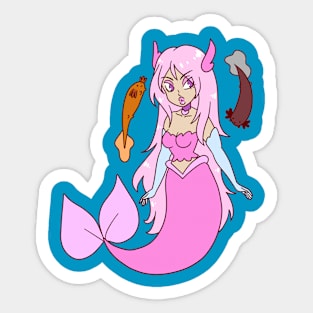 Axolotls and Mermaid Sticker